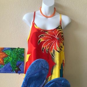 Red Blue Green Skinny Strap Dress